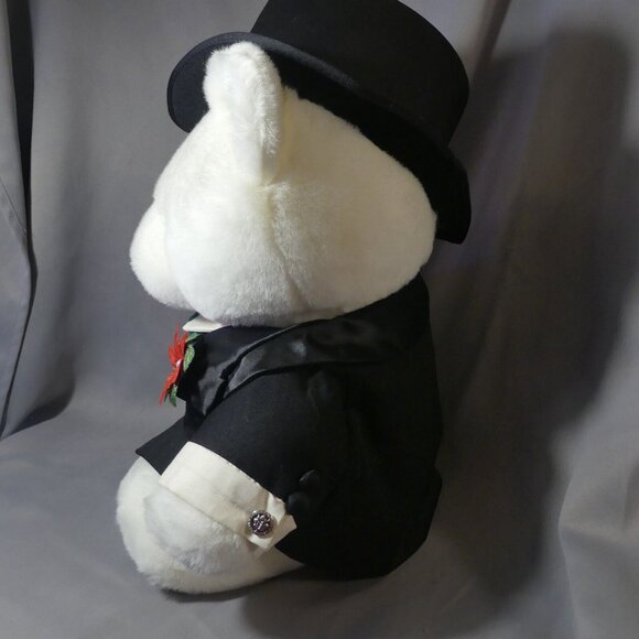 Santa Bear 2000 Groom Top Hat Tuxedo Vintage Preowned Target Christmas Bag Inc - Picture 5 of 10